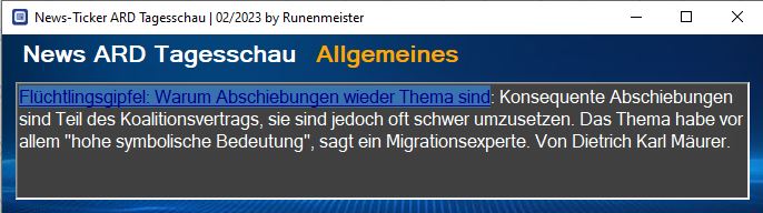 News-Ticker ARD Tagesschau